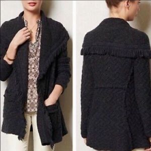 ANGEL OF THE NORTH Chevron Cable Fringe Cardigan